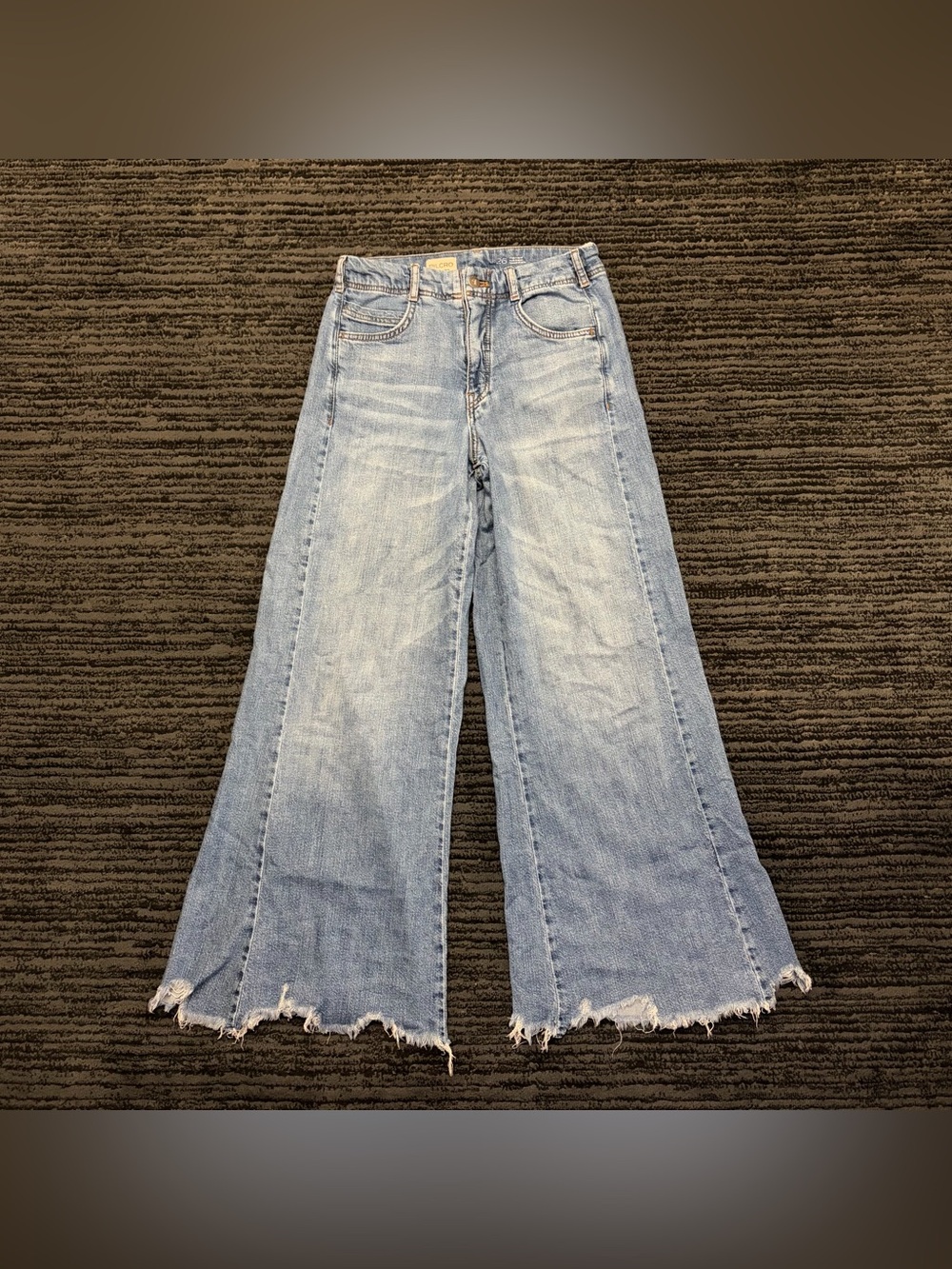 Pilcro high rise wide leg jeans with frayed hem